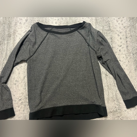 Lululemon wide neck pullover Heather Black - Picture 1 of 3